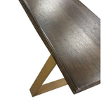 Close-up of iron brown mango wood showing natural grain and rustic free form edge