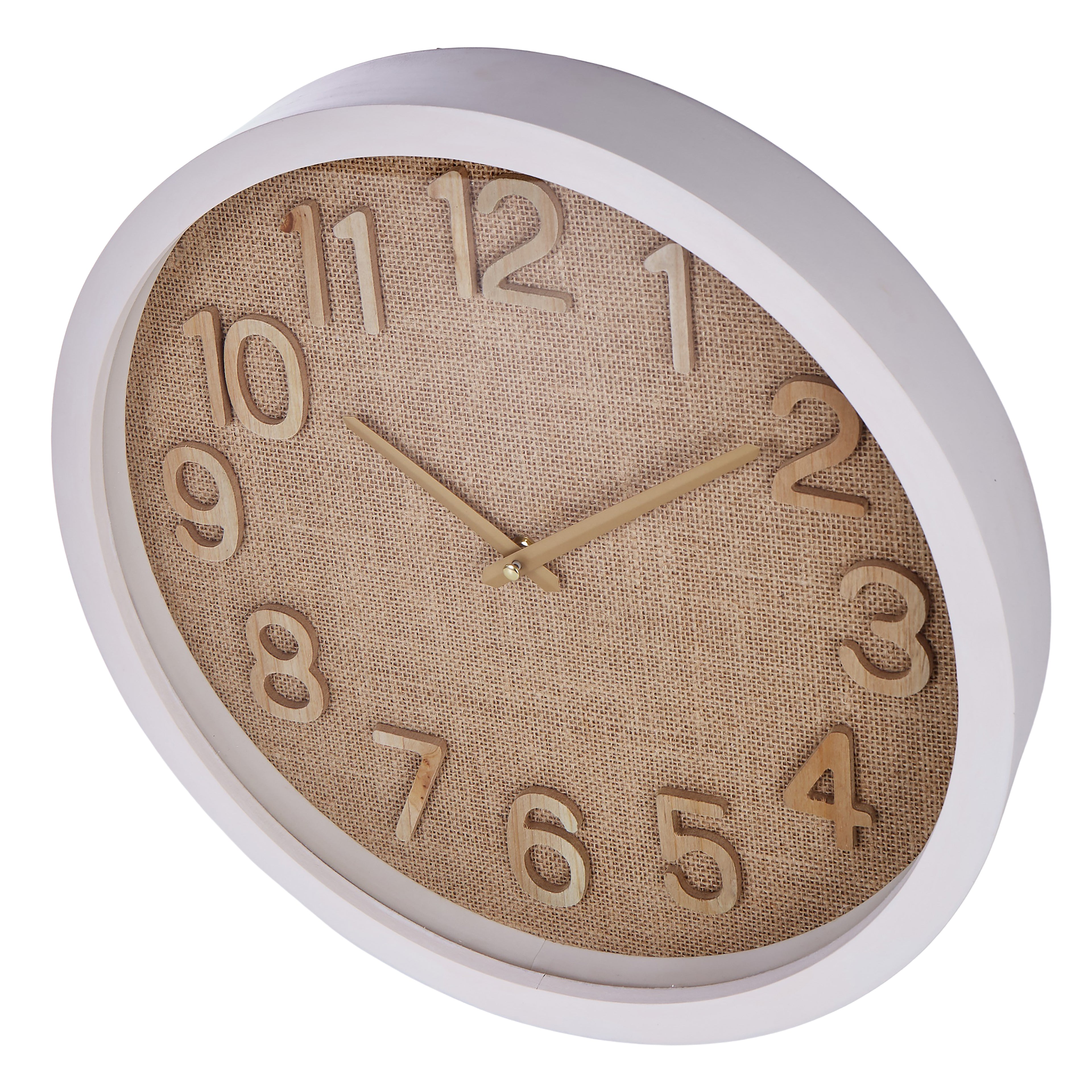 Cunene Weave Wall Clock - White