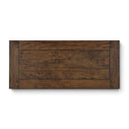 Top view of the Flint 2 Door Sideboard highlighting the varied natural grain and rustic character of the Albany mango wood finish.