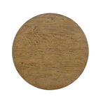 Close-up detail of the Florence Round Dining Table, showcasing the rustic mango wood grain, softly rounded edge and quality craftsmanship.