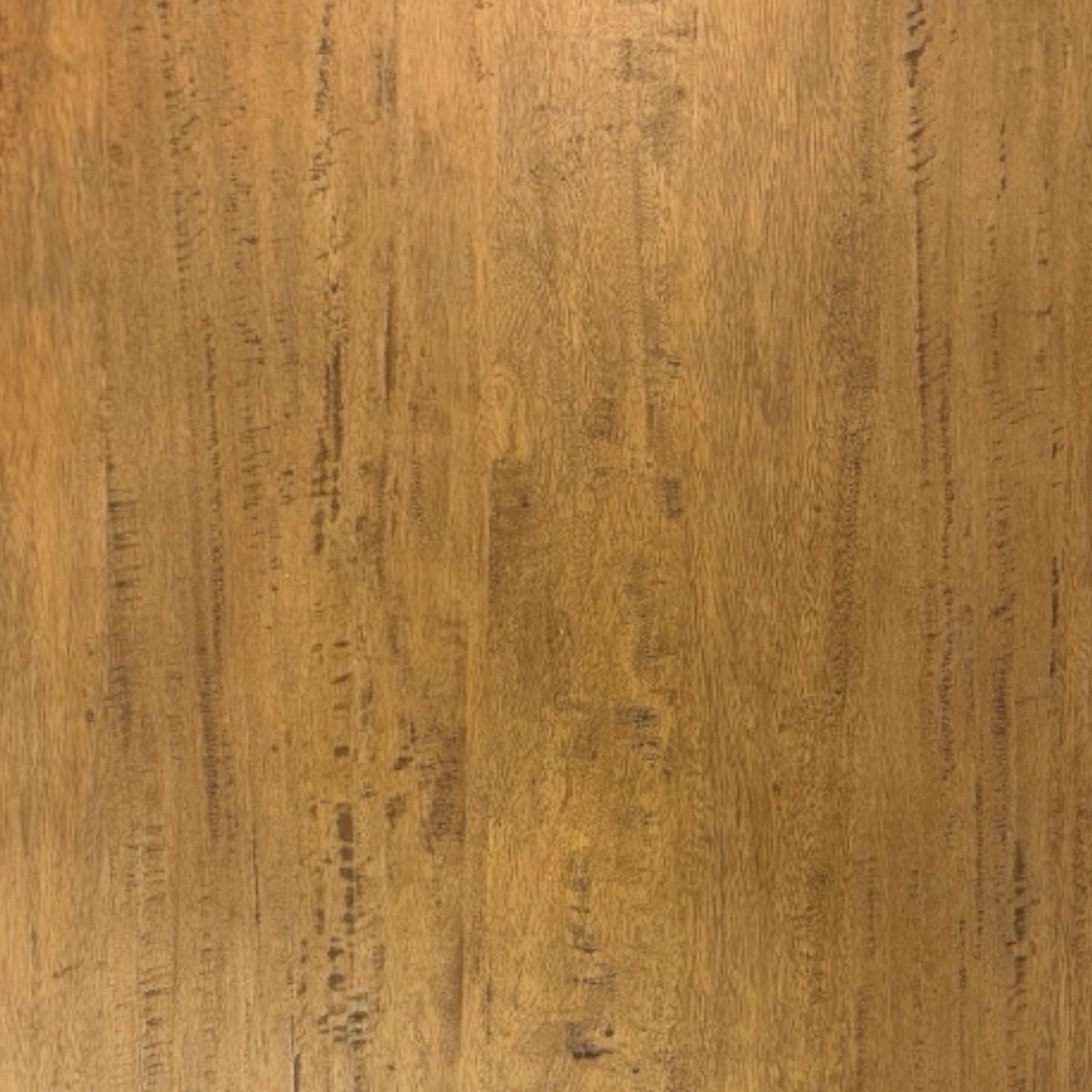 Rustic hardwood top with cool toned detailing.  Beautiful wood grain that will last for ever.