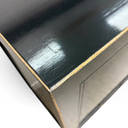 Close-up of Frano Sideboard black finish with distressed timber edge detail