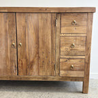 Henri sideboard drawer detail showing natural grain and character of reclaimed elm timber