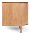 Kontur Sideboard Natural side view showing curved end and tapered timber leg
