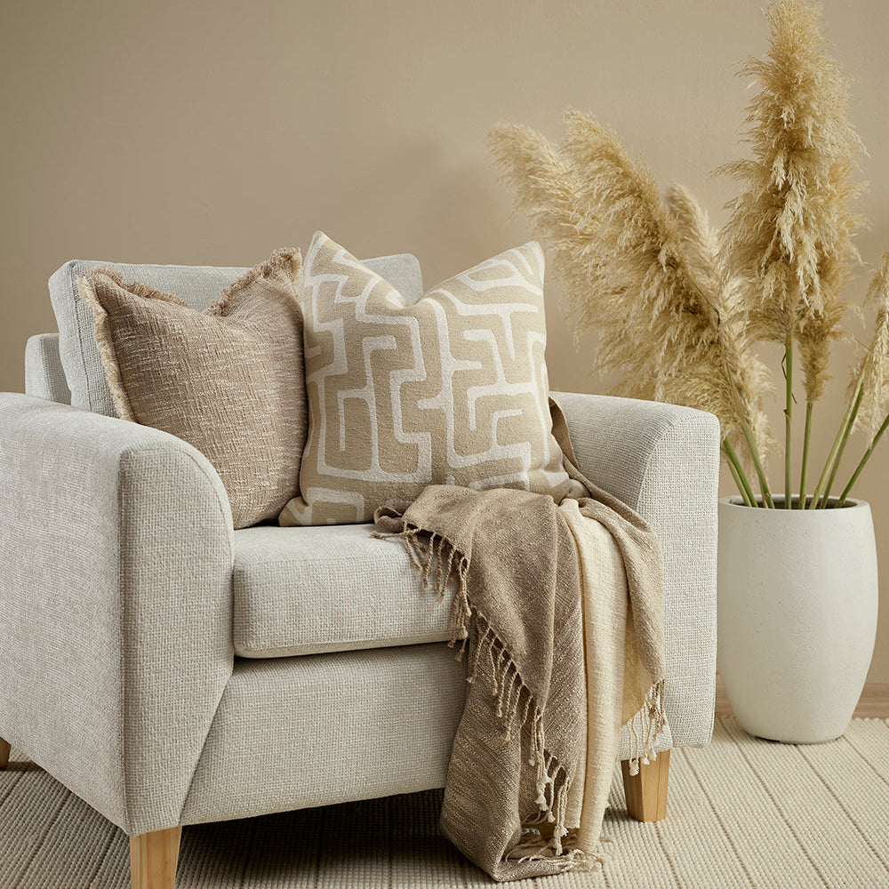 Luxor Cushion - Ivory/Ecru