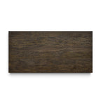 Top view of the Lyon coffee table showing the rustic pale taupe mango wood grain