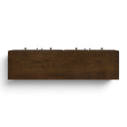 Top view of solid mango wood sideboard in Antique Brown showing the natural timber grain and warm finish.