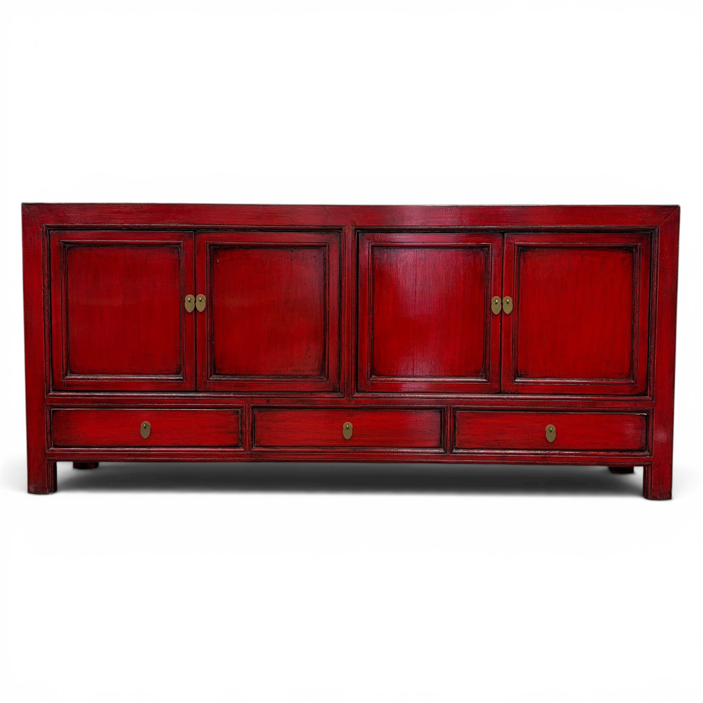 Margot Sideboard in Pomegranate front view with four doors and lower drawers