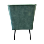 Rear view of the Marla Contemporary Wing Back Chair, highlighting its tailored wingback silhouette and fully upholstered design.