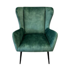 Marla Contemporary Wing Back Chair in Hunter Green featuring a high supportive backrest, textured fabric upholstery and contemporary styling.