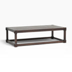 Melton Coffee Table in Antique Walnut solid fir wood shown from an angled view