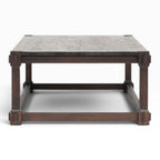 Melton Coffee Table in Antique Walnut showing open frame timber construction