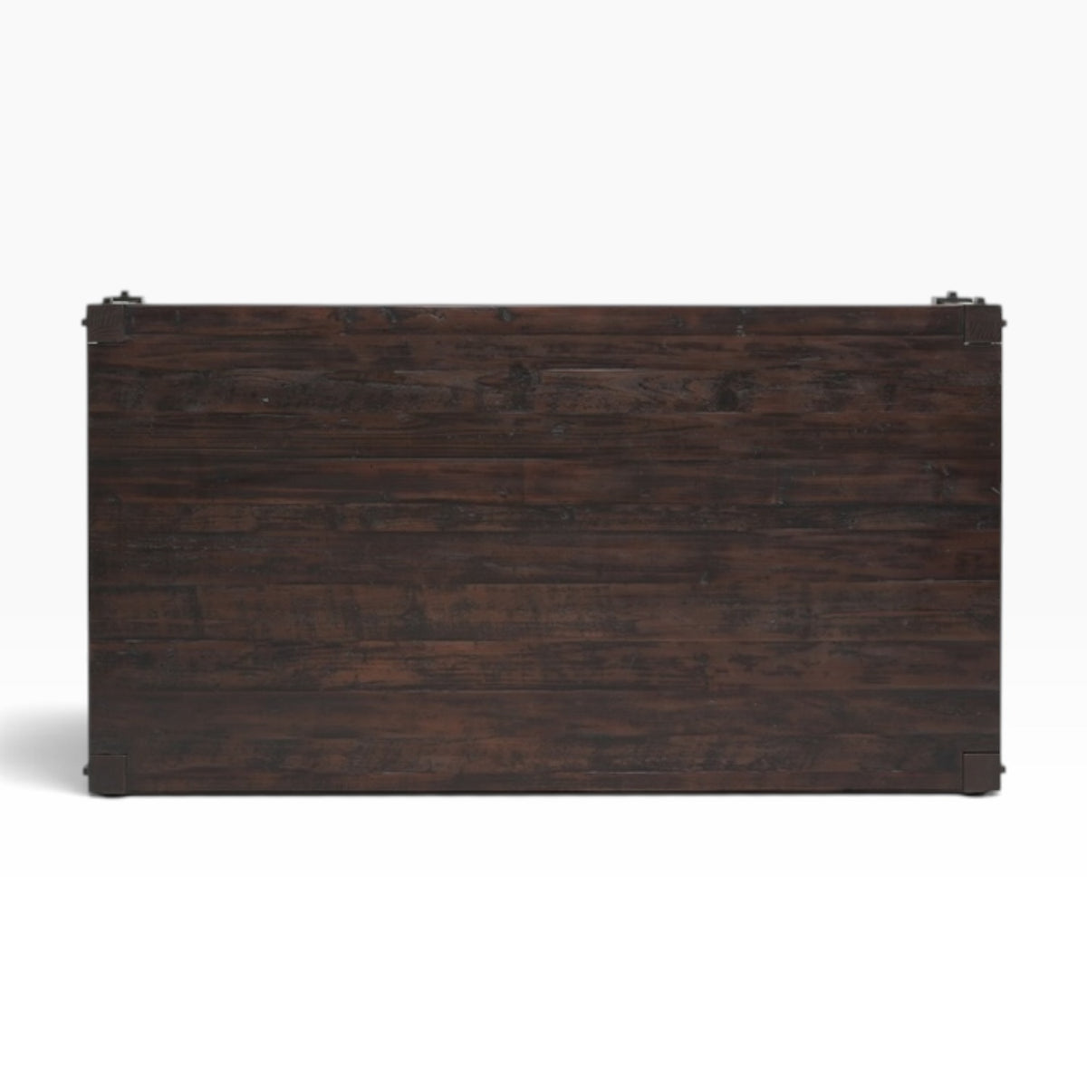 Melton Coffee Table in Antique Walnut showing solid fir wood tabletop