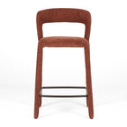 Munich Bar Stool in Rust Burgundy upholstery, front view