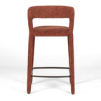 Rear view of the fully upholstered Munich Bar Stool in Rust Burgundy