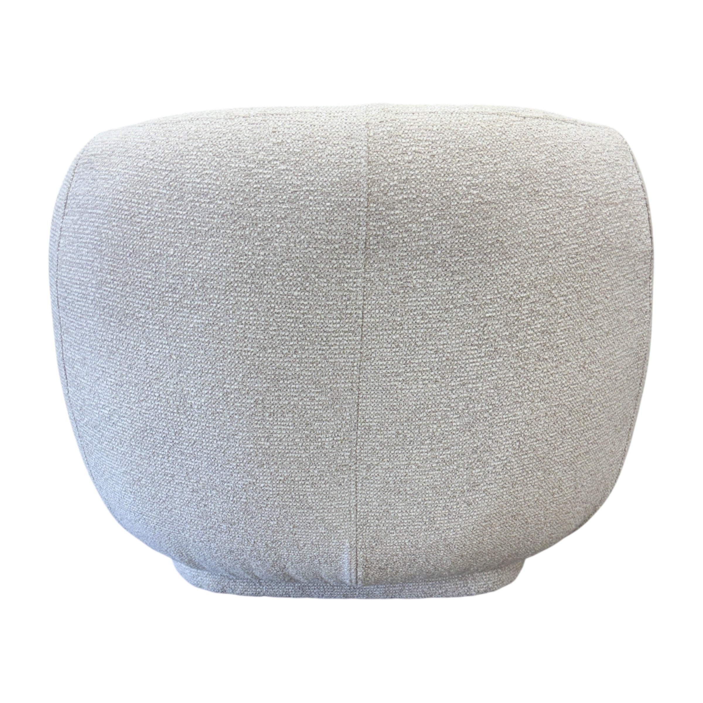 Rear view of the Nova Chair in Salt, highlighting its smooth curved backrest and contemporary upholstered design.