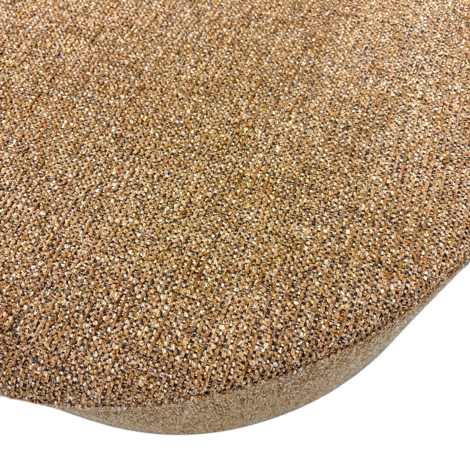 Close-up of the textured copper upholstery on the Nova Ottoman