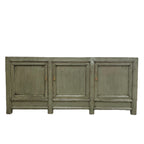 Front view of Patrick Sideboard in smoke finish with three panelled cupboard doors