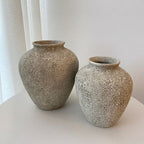 jpg	Petros ceramic vases in two sizes with textured stone-effect finish