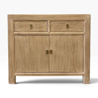 Quinn Sideboard in natural elm with two drawers and two doors