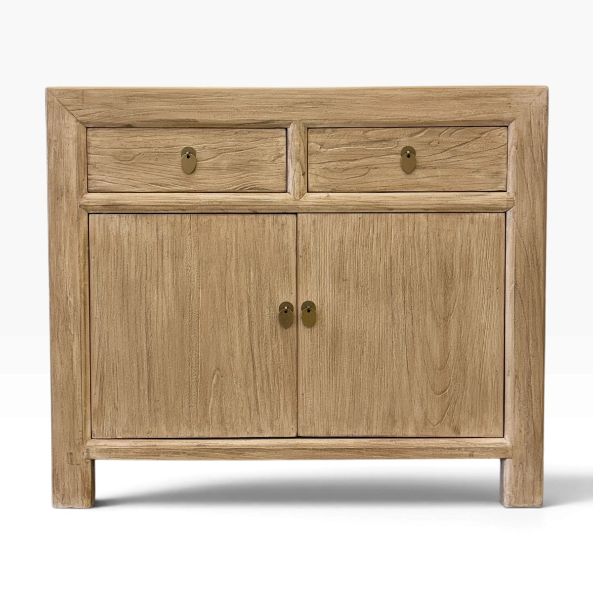Quinn Sideboard in natural elm with two drawers and two doors