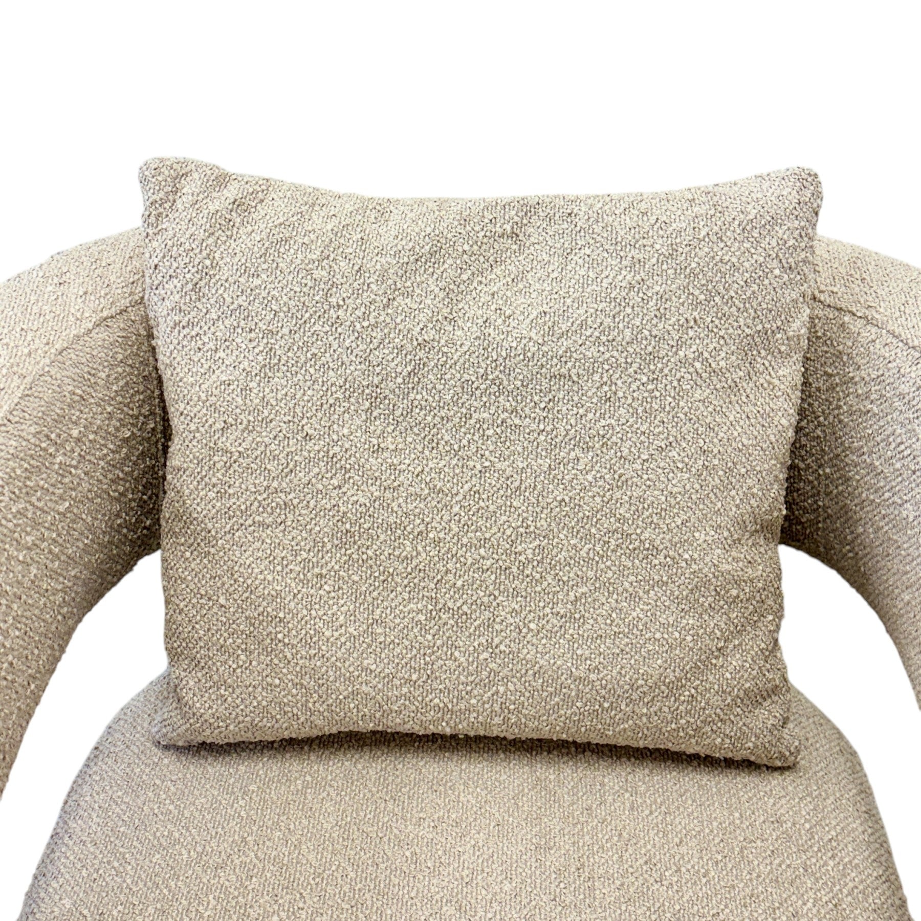 Close-up of the Reyna Chair's generously padded seat, showcasing the textured upholstery and quality craftsmanship.