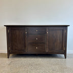 Rocco 3 Drawer Sideboard in warm iron brown mango wood with two doors and three central drawers