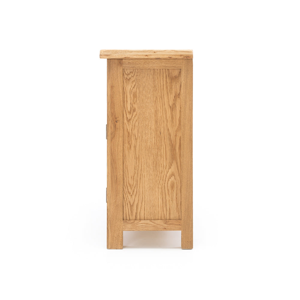Side view of Salisbury Buffet 2 Door showing natural American white oak finish