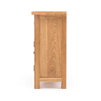 Side view of Salisbury Sideboard Small showing slim profile and natural American white oak finish