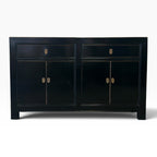 Sara Sideboard in black with four doors and two drawers