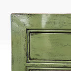 Sara Sideboard in Olive showing distressed painted finish and panel detailing