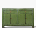 Sara Sideboard in distressed Olive with two drawers and four doors