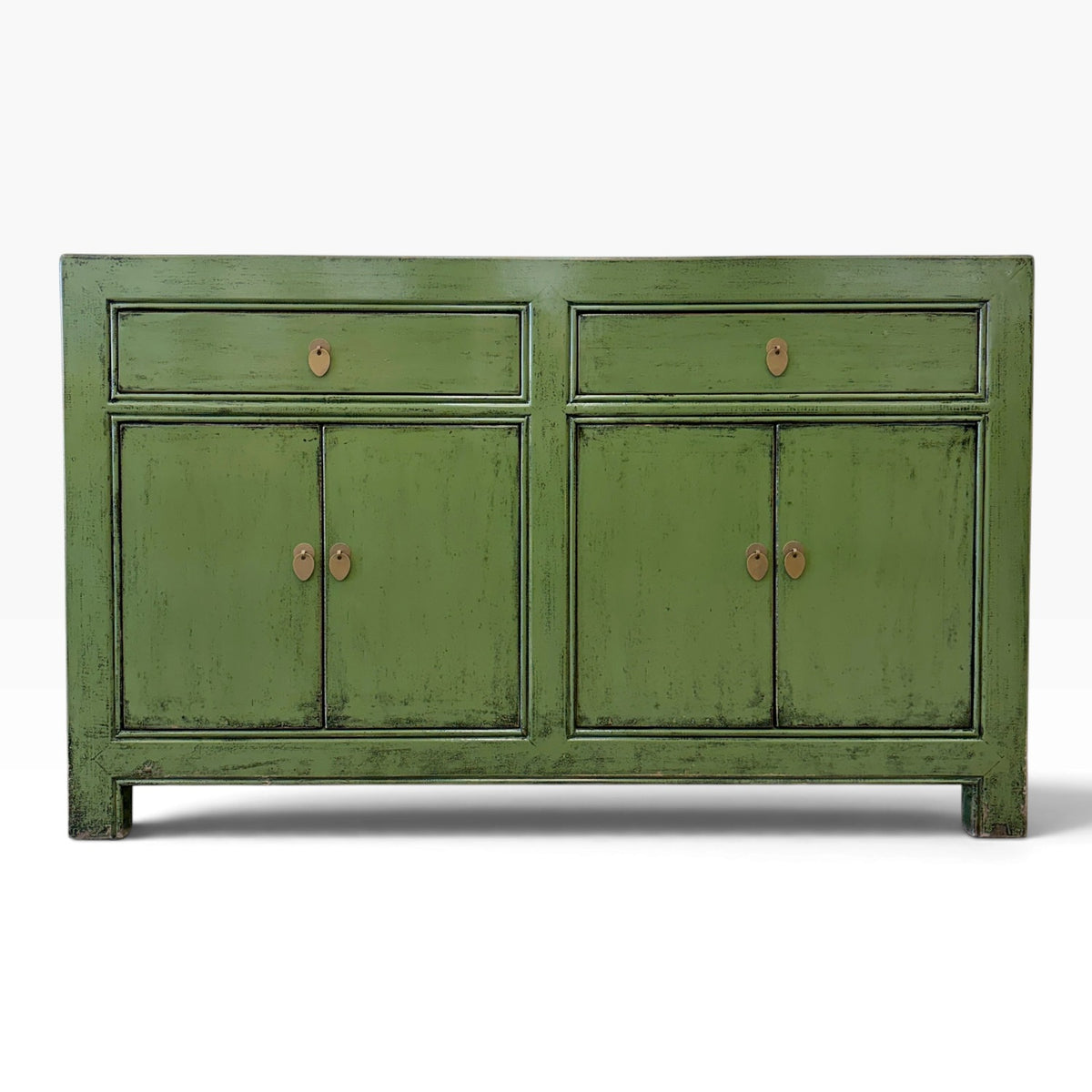 Sara Sideboard in distressed Olive with two drawers and four doors
