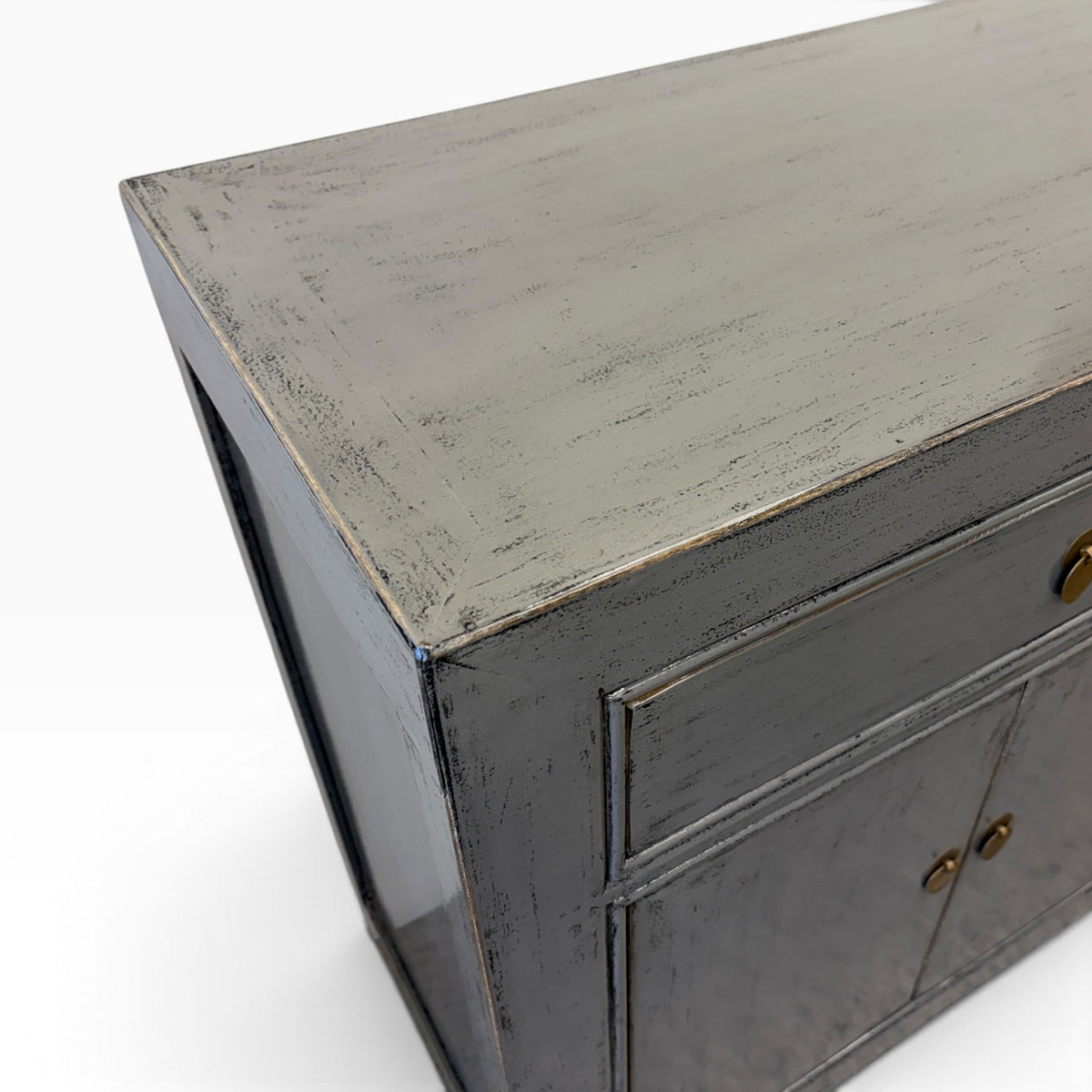 Sara Sideboard Slate Grey top showing hand-distressed painted finish