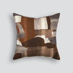Sienna Cushion Chocolate with abstract pattern in brown, caramel, taupe and cream