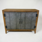 Overhead view of Tin Man 2 Door Sideboard with timber top and industrial metal doors