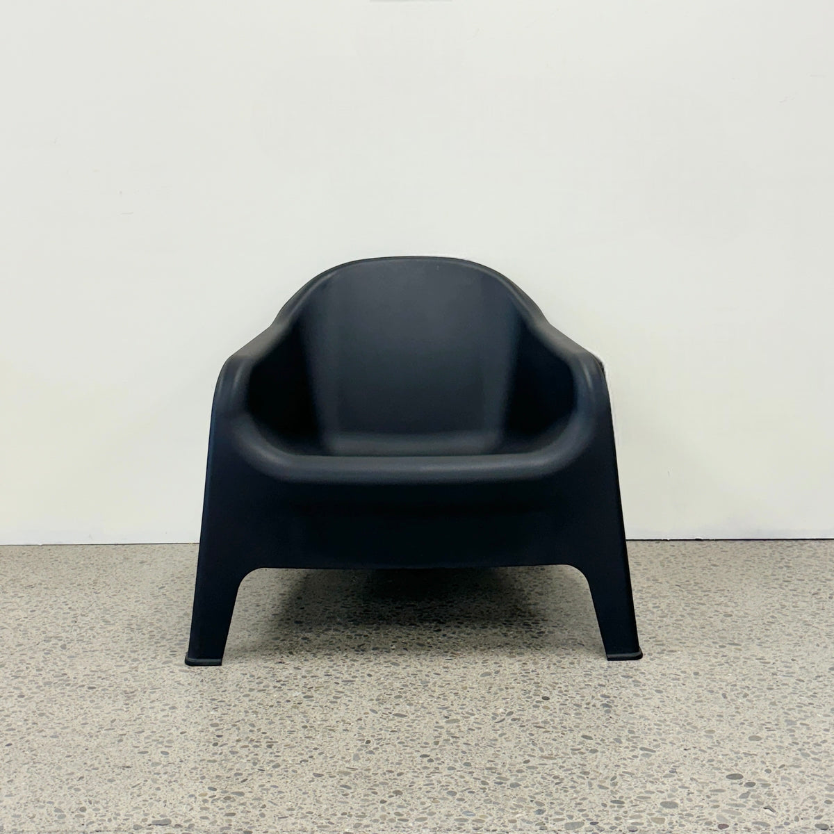 Wainui Outdoor Chair in Black front view in Christchurch showroom