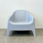 Front product view of Wainui Outdoor Chair in Grey in showroom