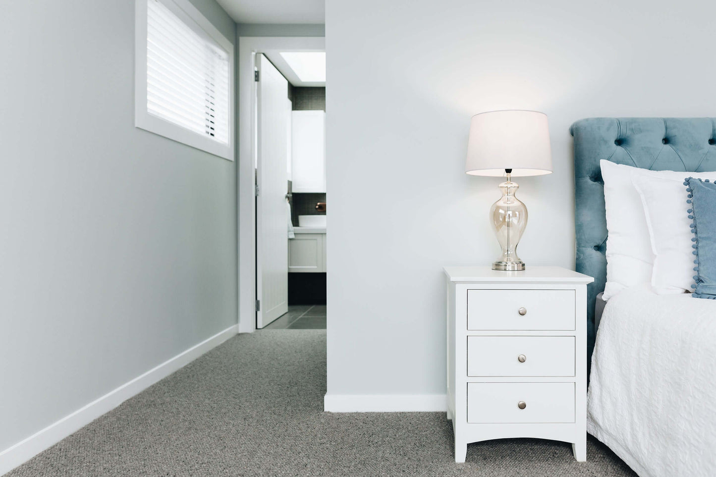 Jessica 3drw Bedside - White